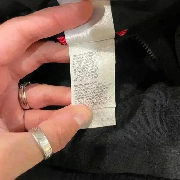 The North Face Fleece Pullover 1/4 Zip Sherpa Sweater Womens Medium Wavy Texture - Picture 6 of 6